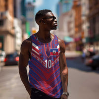 Custom Haiti National Football Men Tank Top Dashiki Sporty Style - Wonder Print Shop