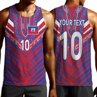 Custom Haiti National Football Men Tank Top Dashiki Sporty Style - Wonder Print Shop