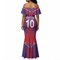 Custom Haiti National Football Mermaid Dress Dashiki Sporty Style - Wonder Print Shop