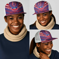 Haiti National Football Mesh Trucker Cap Dashiki Sporty Style - Wonder Print Shop