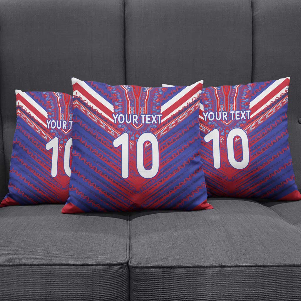 Custom Haiti National Football Pillow Cover Dashiki Sporty Style - Wonder Print Shop