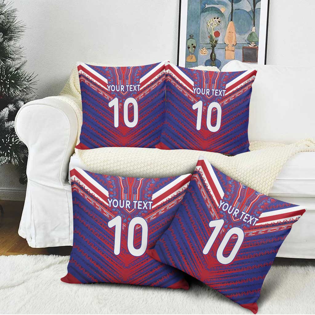 Custom Haiti National Football Pillow Cover Dashiki Sporty Style - Wonder Print Shop