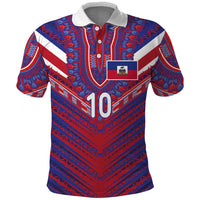Custom Haiti National Football Polo Shirt Dashiki Sporty Style - Wonder Print Shop