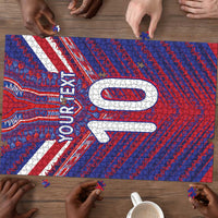 Custom Haiti National Football Puzzle Dashiki Sporty Style - Wonder Print Shop