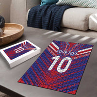 Custom Haiti National Football Puzzle Dashiki Sporty Style - Wonder Print Shop
