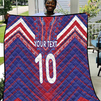 Custom Haiti National Football Quilt Dashiki Sporty Style - Wonder Print Shop