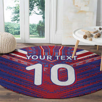 Custom Haiti National Football Round Carpet Dashiki Sporty Style - Wonder Print Shop