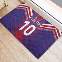 Custom Haiti National Football Rubber Doormat Dashiki Sporty Style - Wonder Print Shop