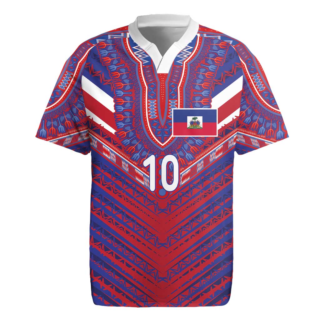 Custom Haiti National Football Rugby Jersey Dashiki Sporty Style - Wonder Print Shop