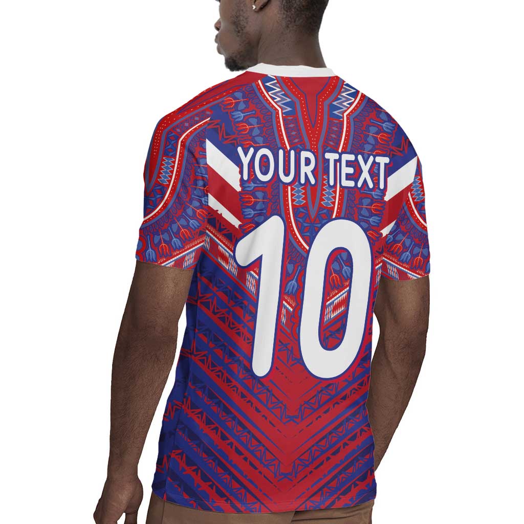 Custom Haiti National Football Rugby Jersey Dashiki Sporty Style - Wonder Print Shop