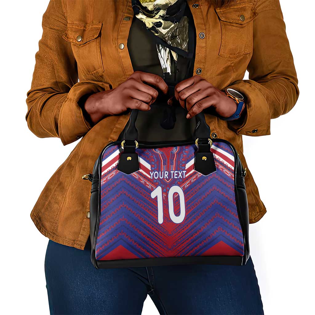 Custom Haiti National Football Shoulder Handbag Dashiki Sporty Style - Wonder Print Shop