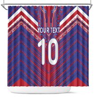 Custom Haiti National Football Shower Curtain Dashiki Sporty Style - Wonder Print Shop