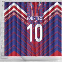 Custom Haiti National Football Shower Curtain Dashiki Sporty Style - Wonder Print Shop