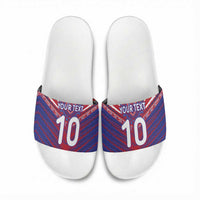 Custom Haiti National Football Slide Sandals Dashiki Sporty Style - Wonder Print Shop