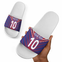 Custom Haiti National Football Slide Sandals Dashiki Sporty Style - Wonder Print Shop