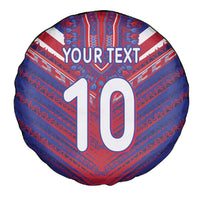 Custom Haiti National Football Spare Tire Cover Dashiki Sporty Style - Wonder Print Shop