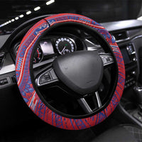 Haiti National Football Steering Wheel Cover Dashiki Sporty Style - Wonder Print Shop