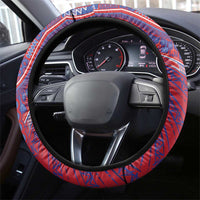 Haiti National Football Steering Wheel Cover Dashiki Sporty Style - Wonder Print Shop