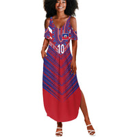 Custom Haiti National Football Summer Maxi Dress Dashiki Sporty Style - Wonder Print Shop