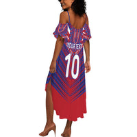 Custom Haiti National Football Summer Maxi Dress Dashiki Sporty Style - Wonder Print Shop