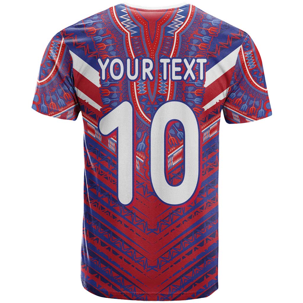 Custom Haiti National Football T shirt Dashiki Sporty Style - Wonder Print Shop