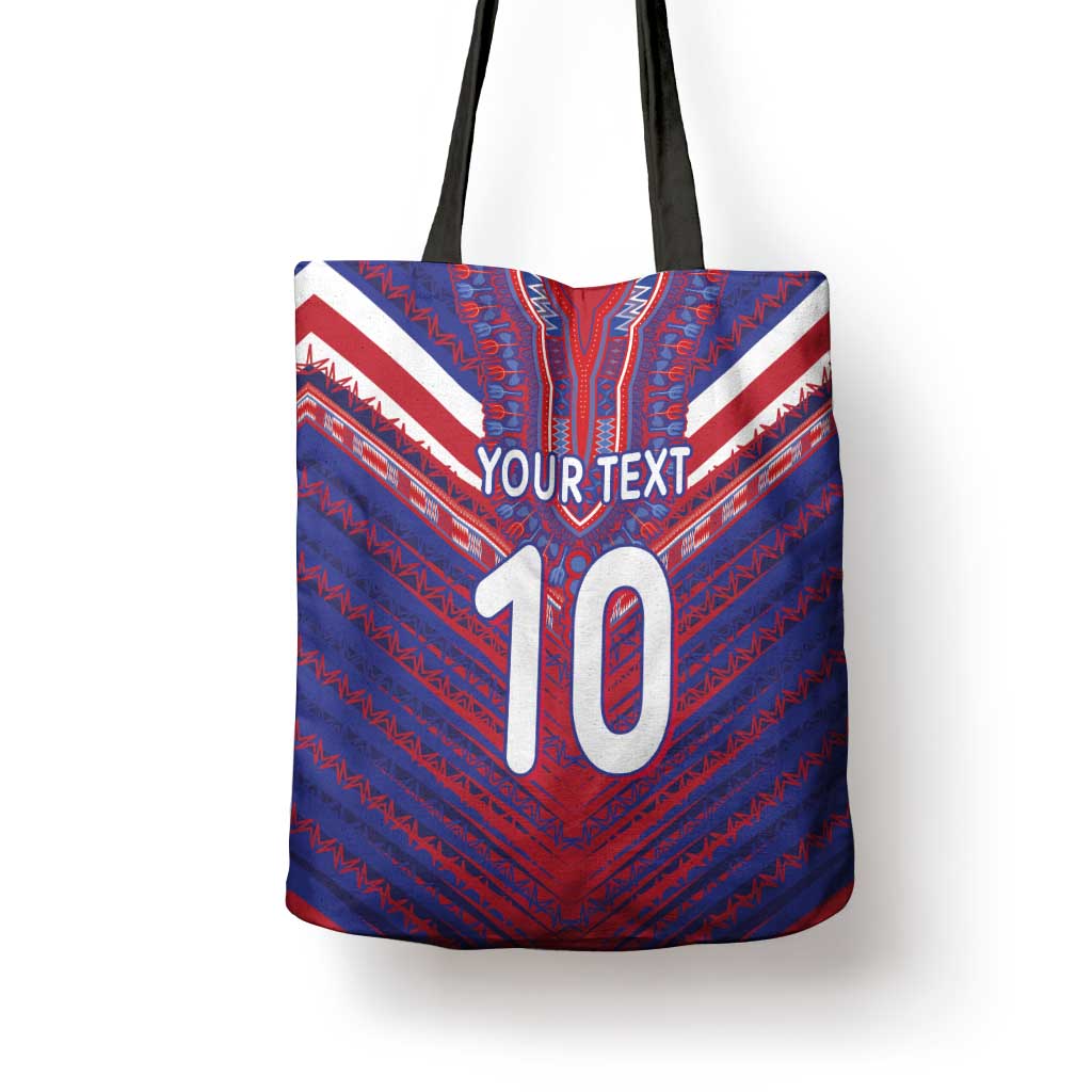 Custom Haiti National Football Tote Bag Dashiki Sporty Style - Wonder Print Shop