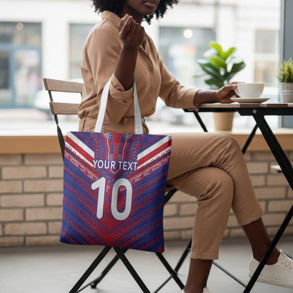 Custom Haiti National Football Tote Bag Dashiki Sporty Style - Wonder Print Shop
