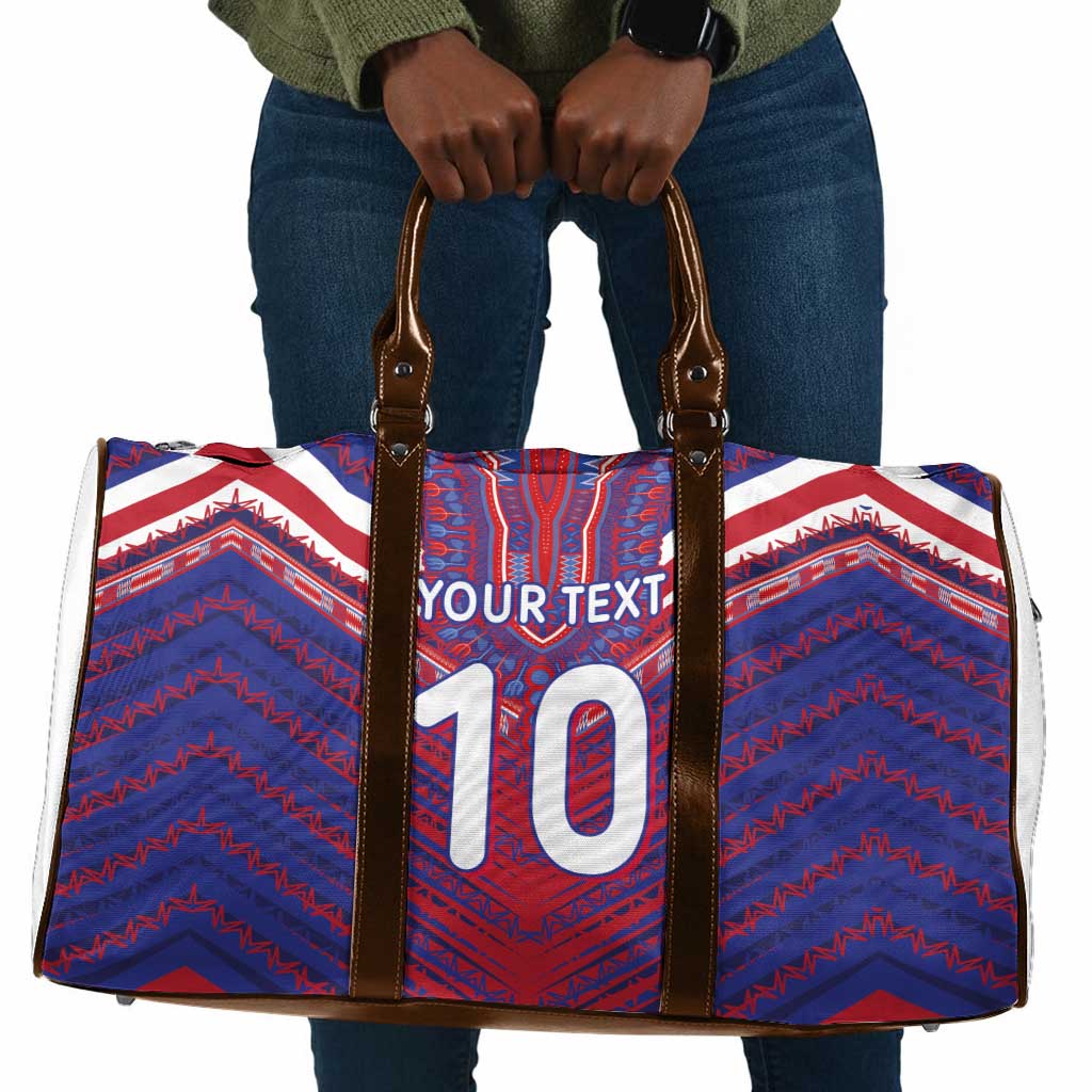 Custom Haiti National Football Travel Bag Dashiki Sporty Style - Wonder Print Shop