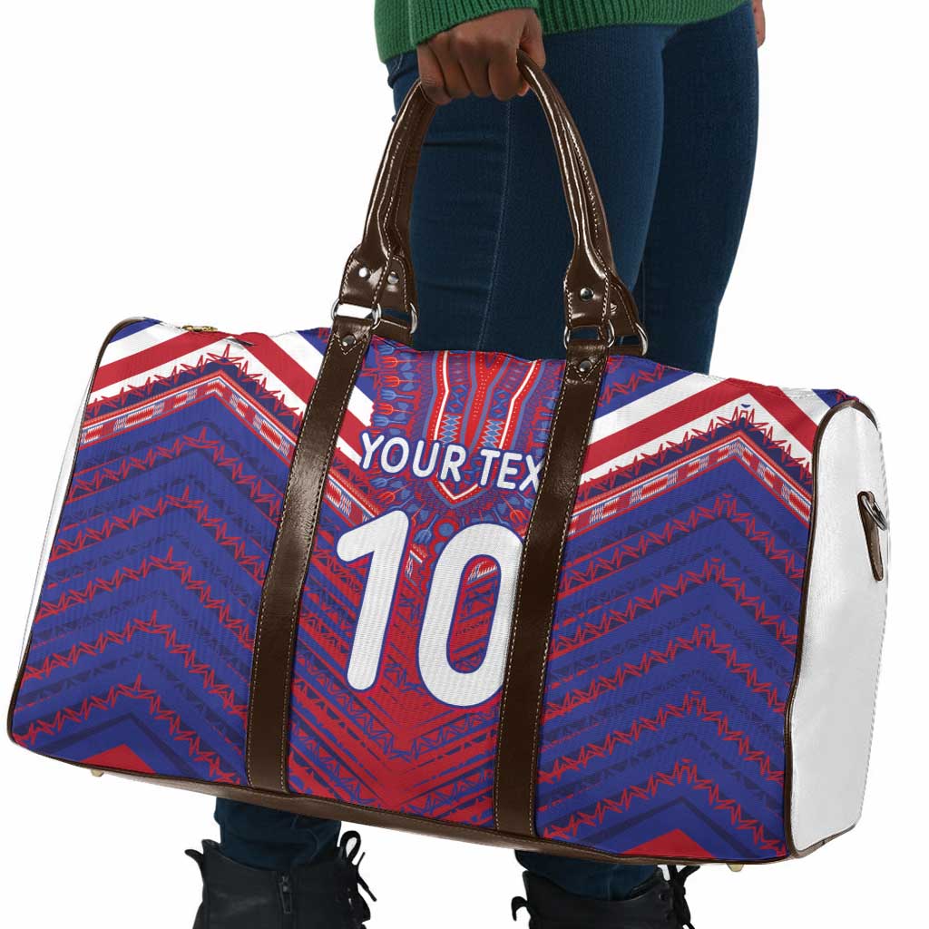 Custom Haiti National Football Travel Bag Dashiki Sporty Style - Wonder Print Shop