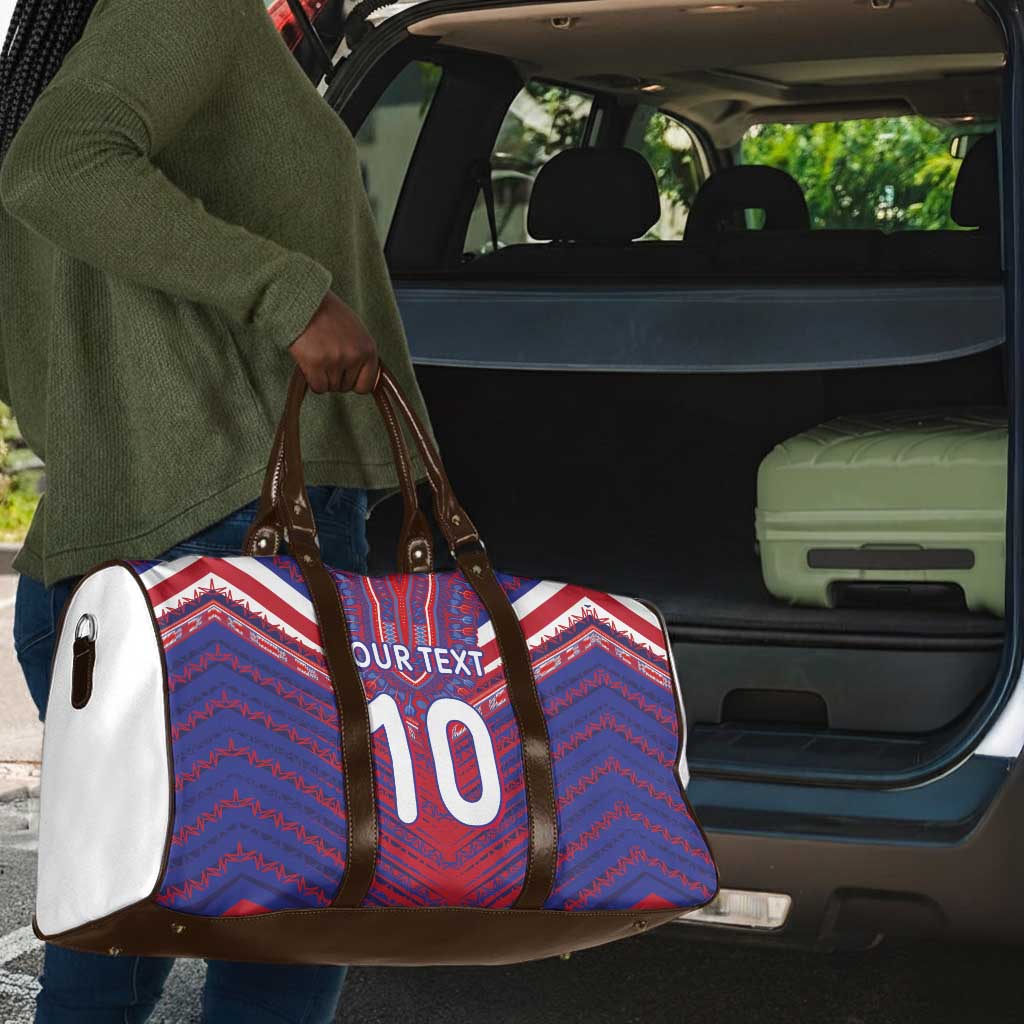 Custom Haiti National Football Travel Bag Dashiki Sporty Style - Wonder Print Shop
