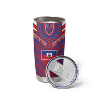 Custom Haiti National Football Tumbler Cup Dashiki Sporty Style - Wonder Print Shop