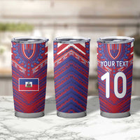 Custom Haiti National Football Tumbler Cup Dashiki Sporty Style - Wonder Print Shop