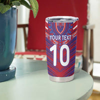 Custom Haiti National Football Tumbler Cup Dashiki Sporty Style - Wonder Print Shop