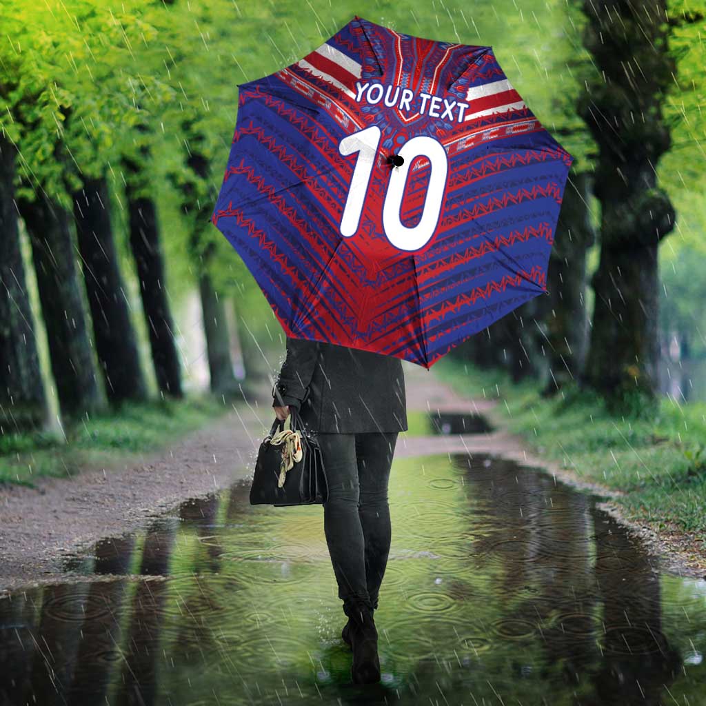Custom Haiti National Football Umbrella Dashiki Sporty Style - Wonder Print Shop