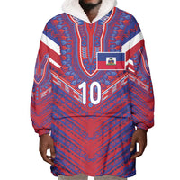 Custom Haiti National Football Wearable Blanket Hoodie Dashiki Sporty Style - Wonder Print Shop