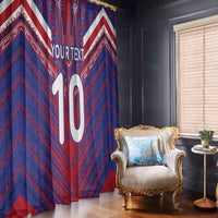 Custom Haiti National Football Window Curtain Dashiki Sporty Style - Wonder Print Shop