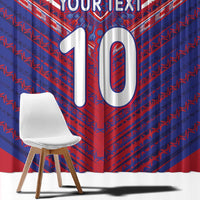 Custom Haiti National Football Window Curtain Dashiki Sporty Style - Wonder Print Shop