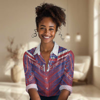 Custom Haiti National Football Women Casual Shirt Dashiki Sporty Style - Wonder Print Shop