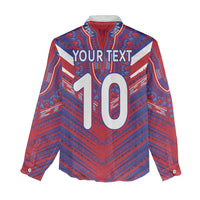 Custom Haiti National Football Women Casual Shirt Dashiki Sporty Style - Wonder Print Shop