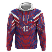 Custom Haiti National Football Zip Hoodie Dashiki Sporty Style - Wonder Print Shop