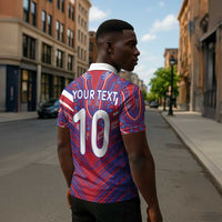 Custom Haiti National Football Zipper Polo Shirt Dashiki Sporty Style - Wonder Print Shop