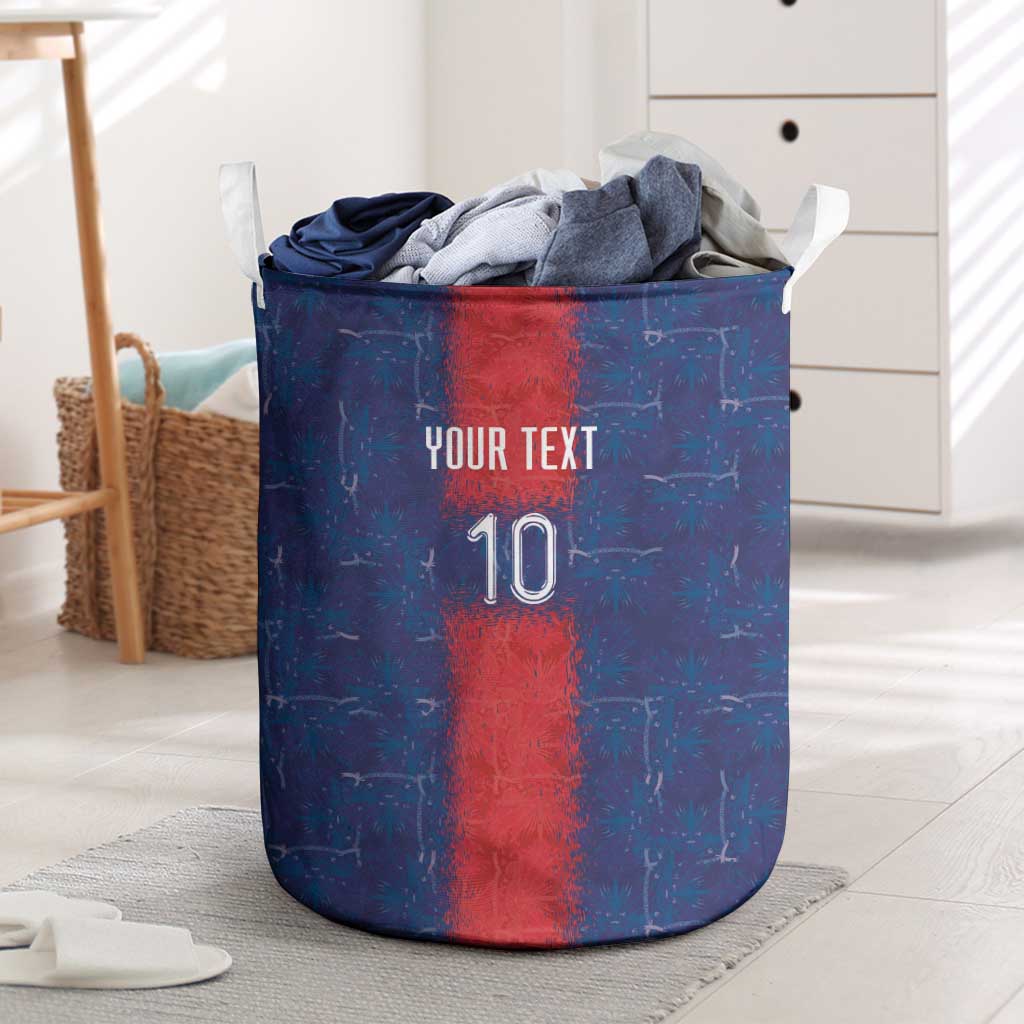 Custom Haiti National Football Laundry Basket Haiti Emblems Motif - Wonder Print Shop