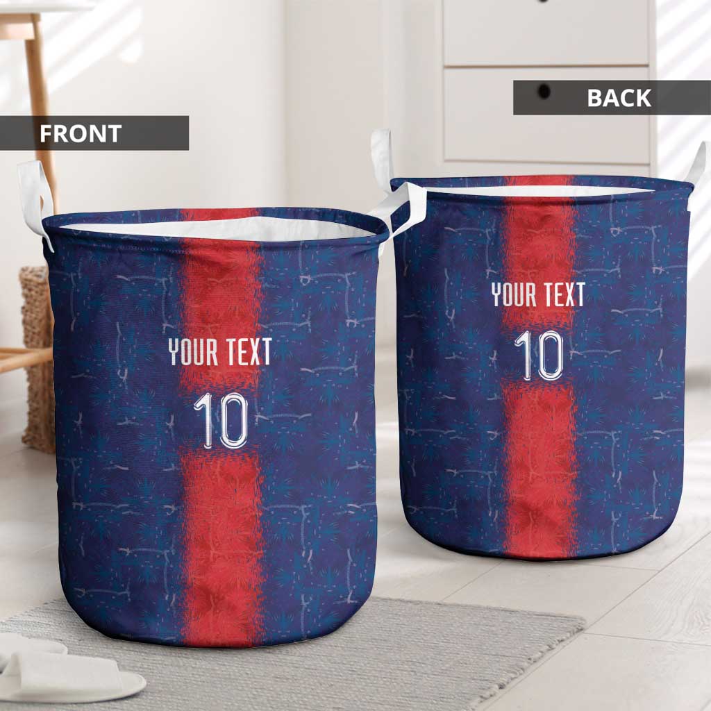 Custom Haiti National Football Laundry Basket Haiti Emblems Motif - Wonder Print Shop