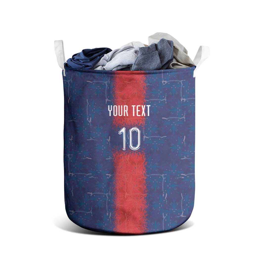 Custom Haiti National Football Laundry Basket Haiti Emblems Motif - Wonder Print Shop
