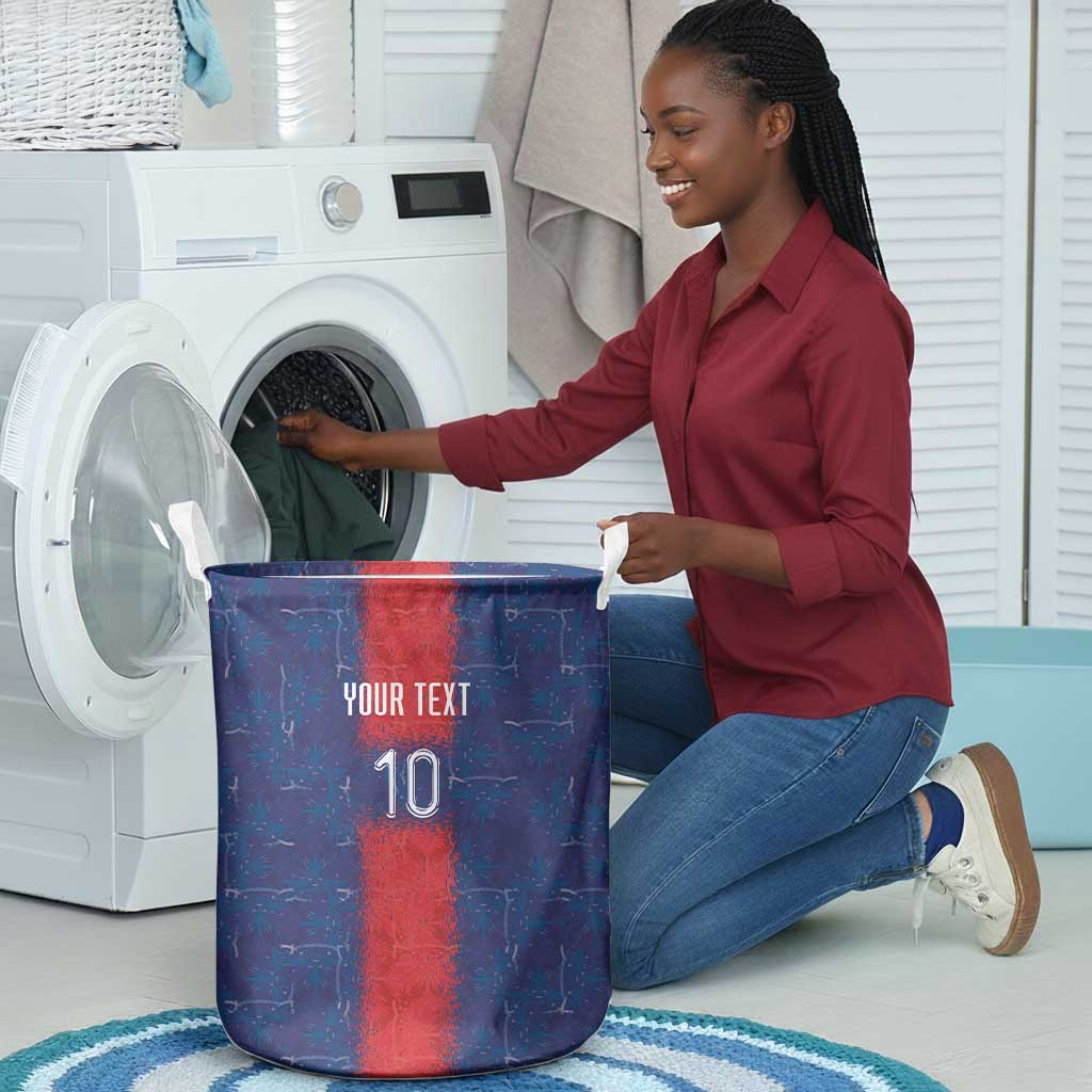 Custom Haiti National Football Laundry Basket Haiti Emblems Motif - Wonder Print Shop