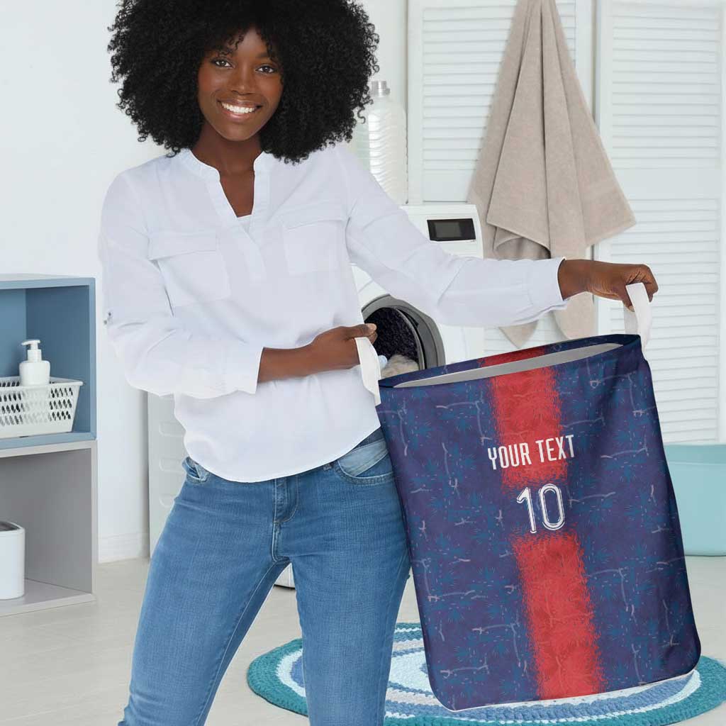 Custom Haiti National Football Laundry Basket Haiti Emblems Motif - Wonder Print Shop