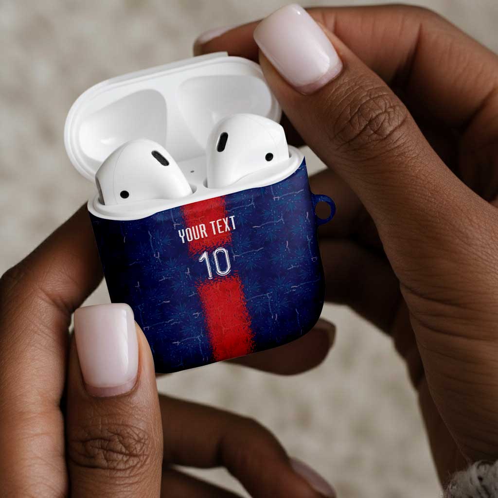 Custom Haiti National Football AirPods Case Haiti Emblems Motif - Wonder Print Shop