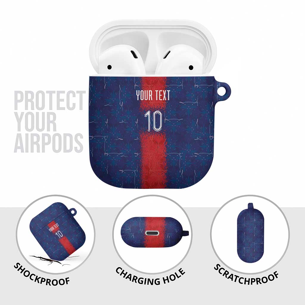 Custom Haiti National Football AirPods Case Haiti Emblems Motif - Wonder Print Shop