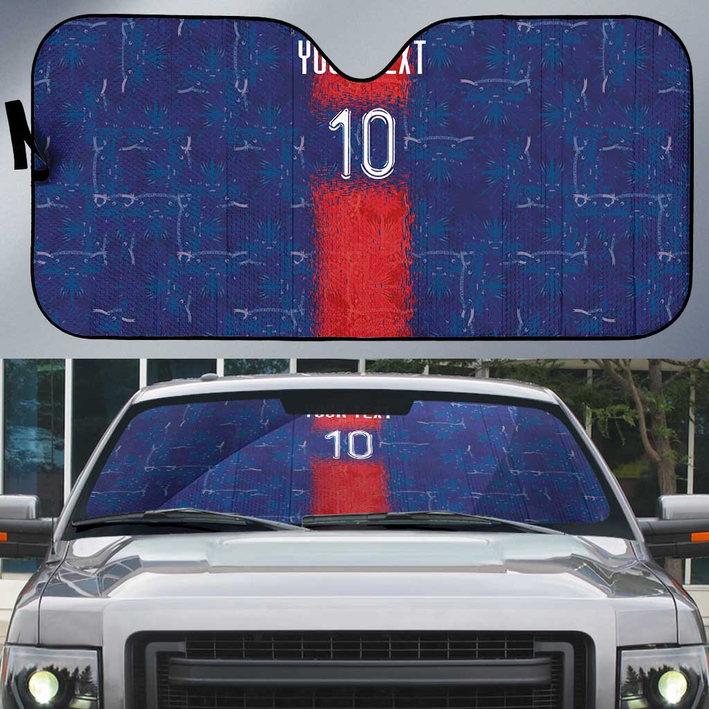 Custom Haiti National Football Auto Sun Shade Haiti Emblems Motif - Wonder Print Shop