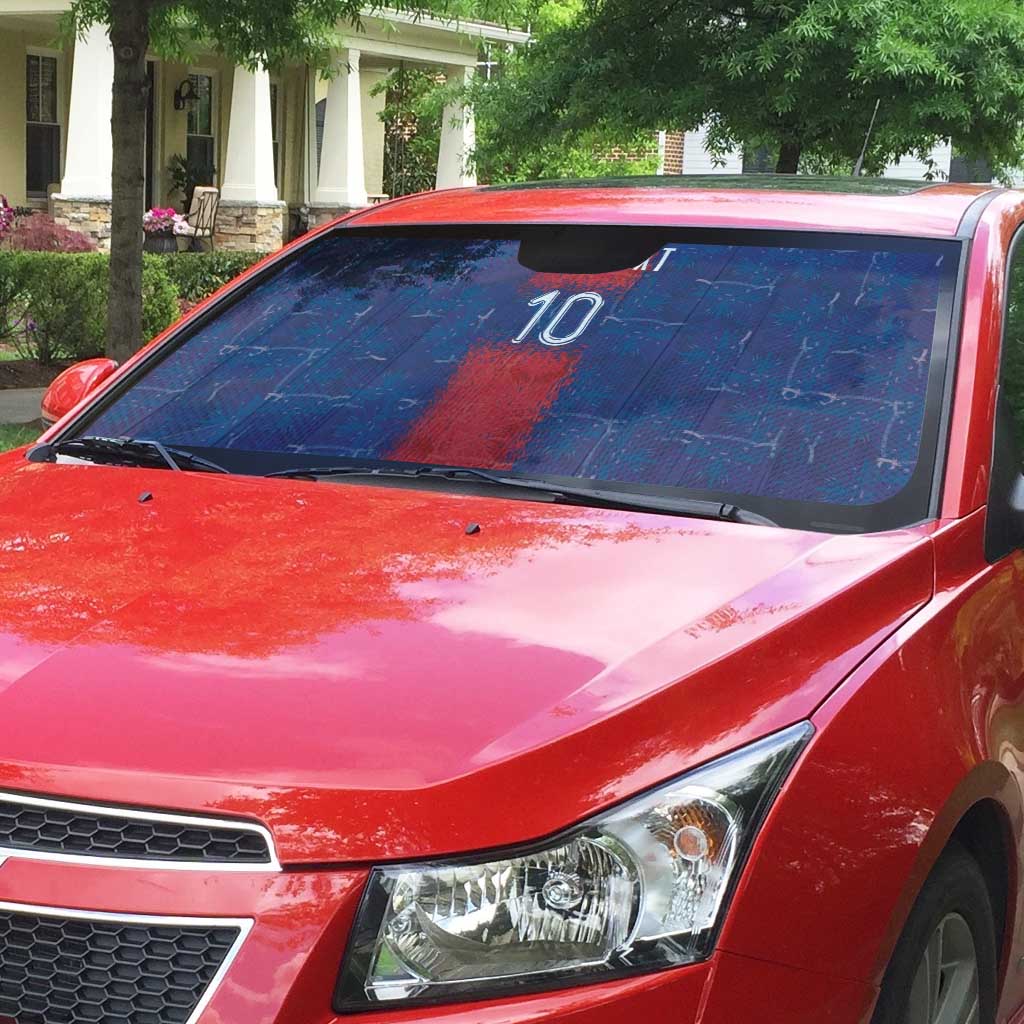 Custom Haiti National Football Auto Sun Shade Haiti Emblems Motif - Wonder Print Shop